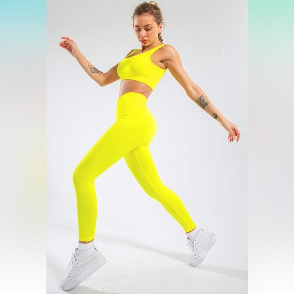Women's 2 Piece Tracksuit Workout - plus extra Seamless High Waist Leggings - Picture 10 of 12